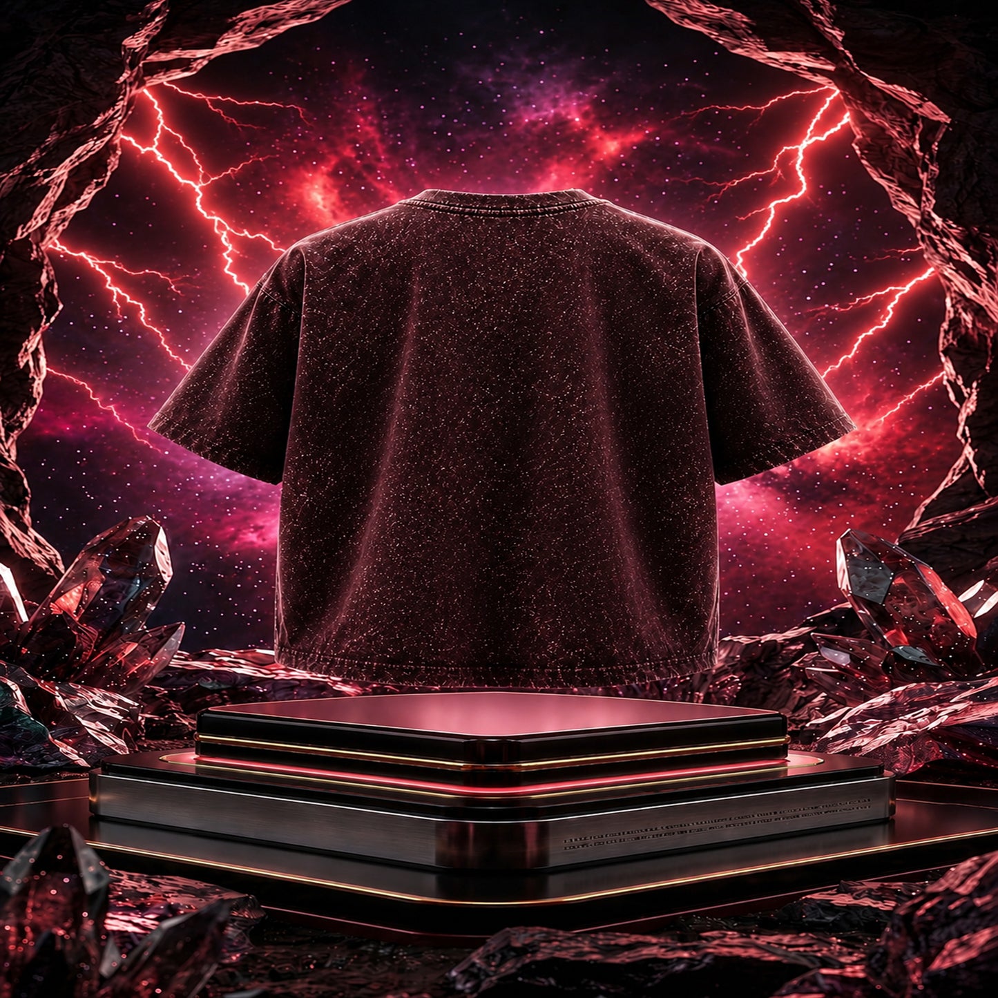 STASHBUDDY Ember Shield Acid Wash Oversized T-Shirt⭐