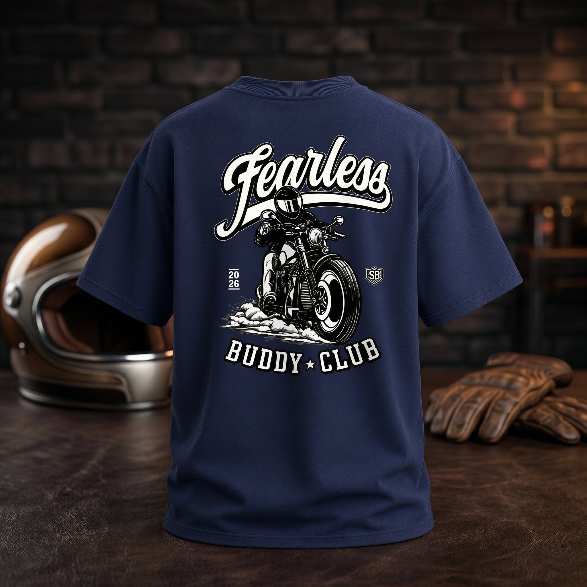 STASHBUDDY Fearless Buddy Club Graphic T-Shirt for Men & Women | Premium Cotton Printed T-Shirt
