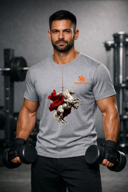 Knight Riding Horse Graphic T-Shirt for Men | Premium Streetwear Tee | StashBuddy