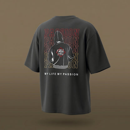 Passion Graphic Oversized T-Shirt for Men & Women | Premium Cotton Back Print Tee