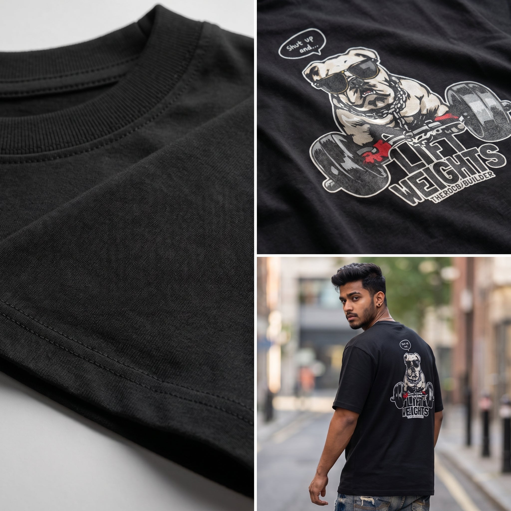 StashBuddy Lift Weights Bulldog Graphic T-Shirt | Unisex Gym & Streetwear Tee