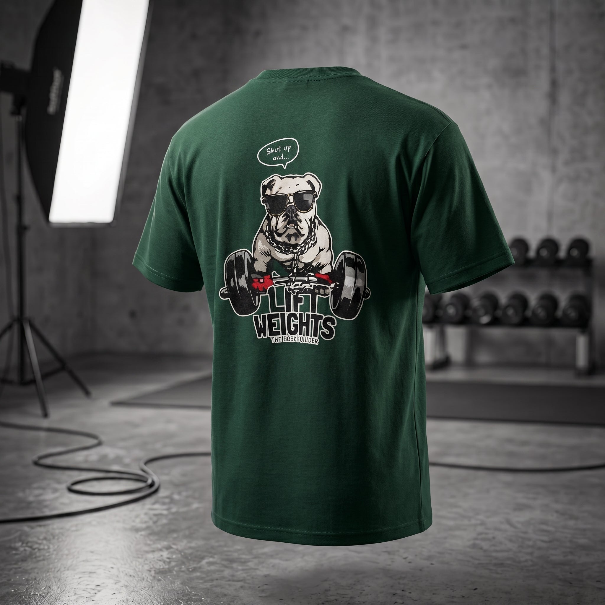 StashBuddy Lift Weights Bulldog Graphic T-Shirt | Unisex Gym & Streetwear Tee