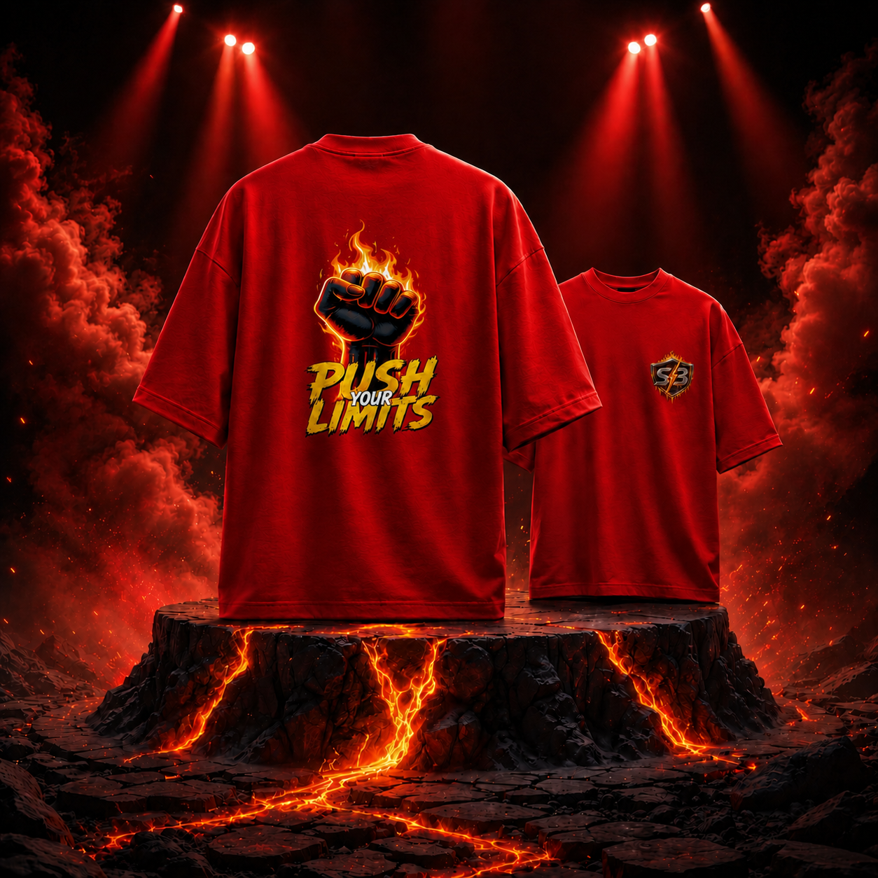 STASHBUDDY Inferno Fist Oversized Tee