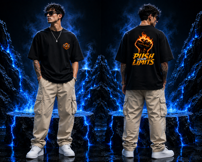 STASHBUDDY Inferno Fist Oversized T-Shirt