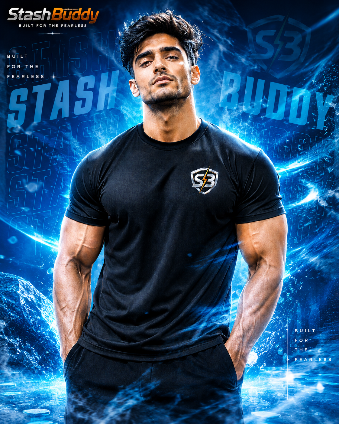 StashBuddy Fearless Performance T-Shirt – Premium Gym & Streetwear Fit