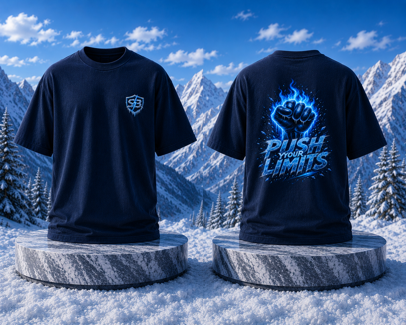 STASHBUDDY Inferno Frost Fist Oversized T-Shirt