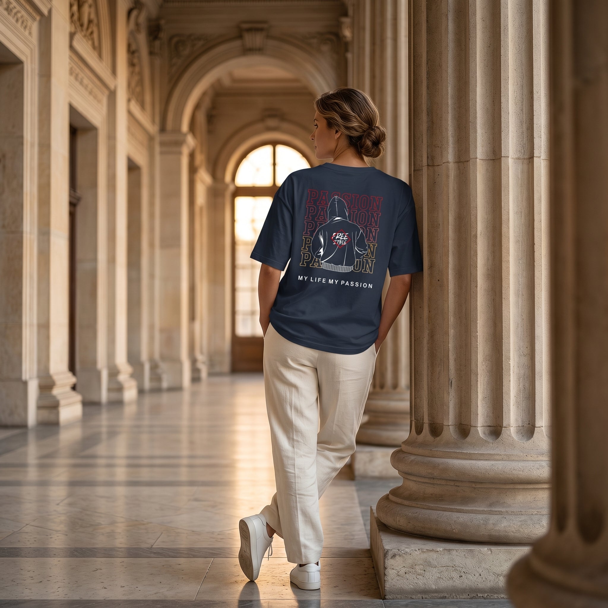 Passion Graphic Oversized T-Shirt for Men & Women | Premium Cotton Back Print Tee