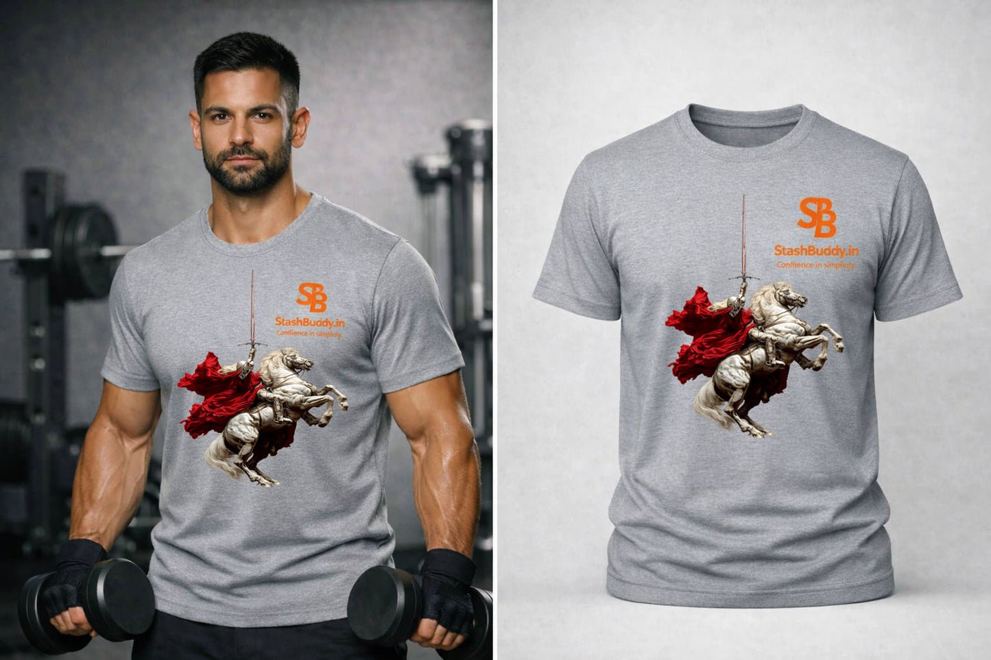 Knight Riding Horse Graphic T-Shirt for Men | Premium Streetwear Tee | StashBuddy