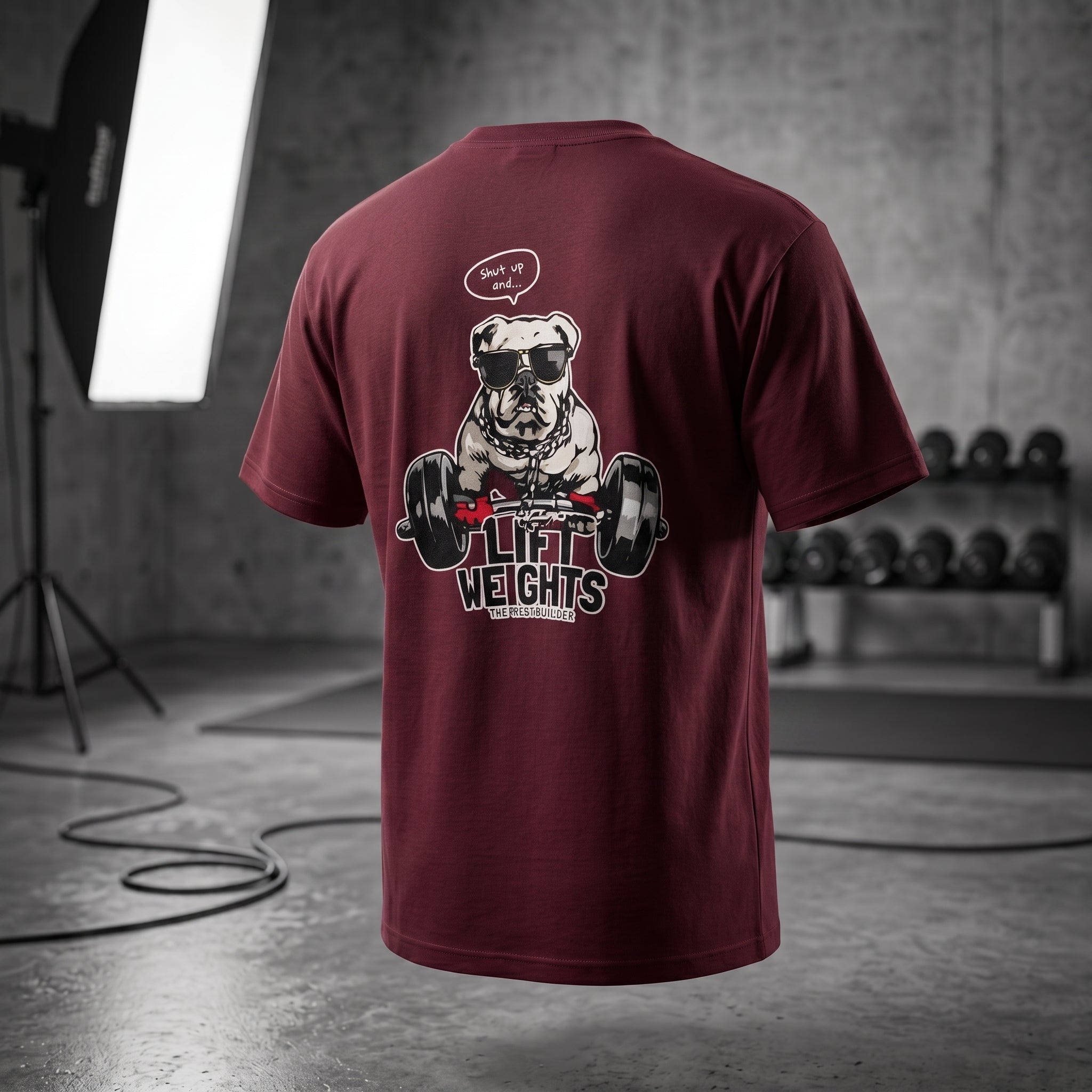 StashBuddy Lift Weights Bulldog Graphic T-Shirt | Unisex Gym & Streetwear Tee