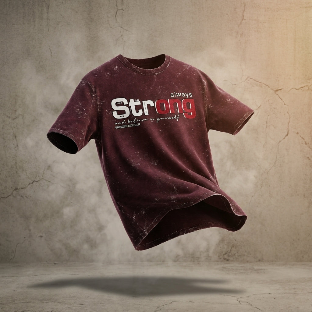 Strong Acid Wash Oversized Graphic T-Shirt for Men & Women
