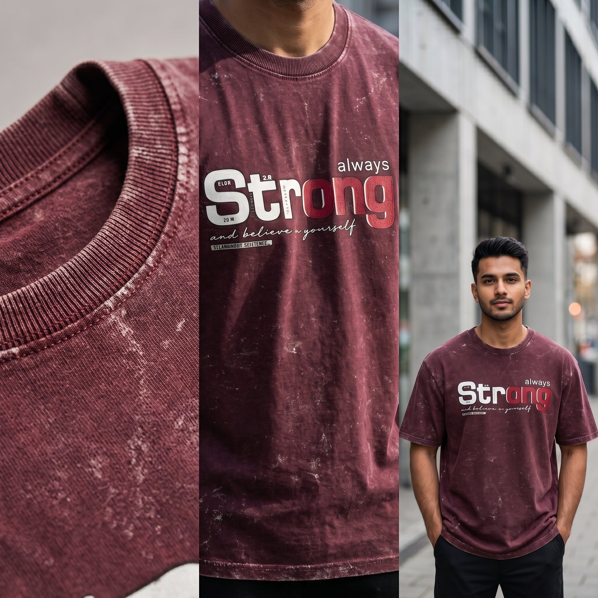 Strong Acid Wash Oversized Graphic T-Shirt for Men & Women