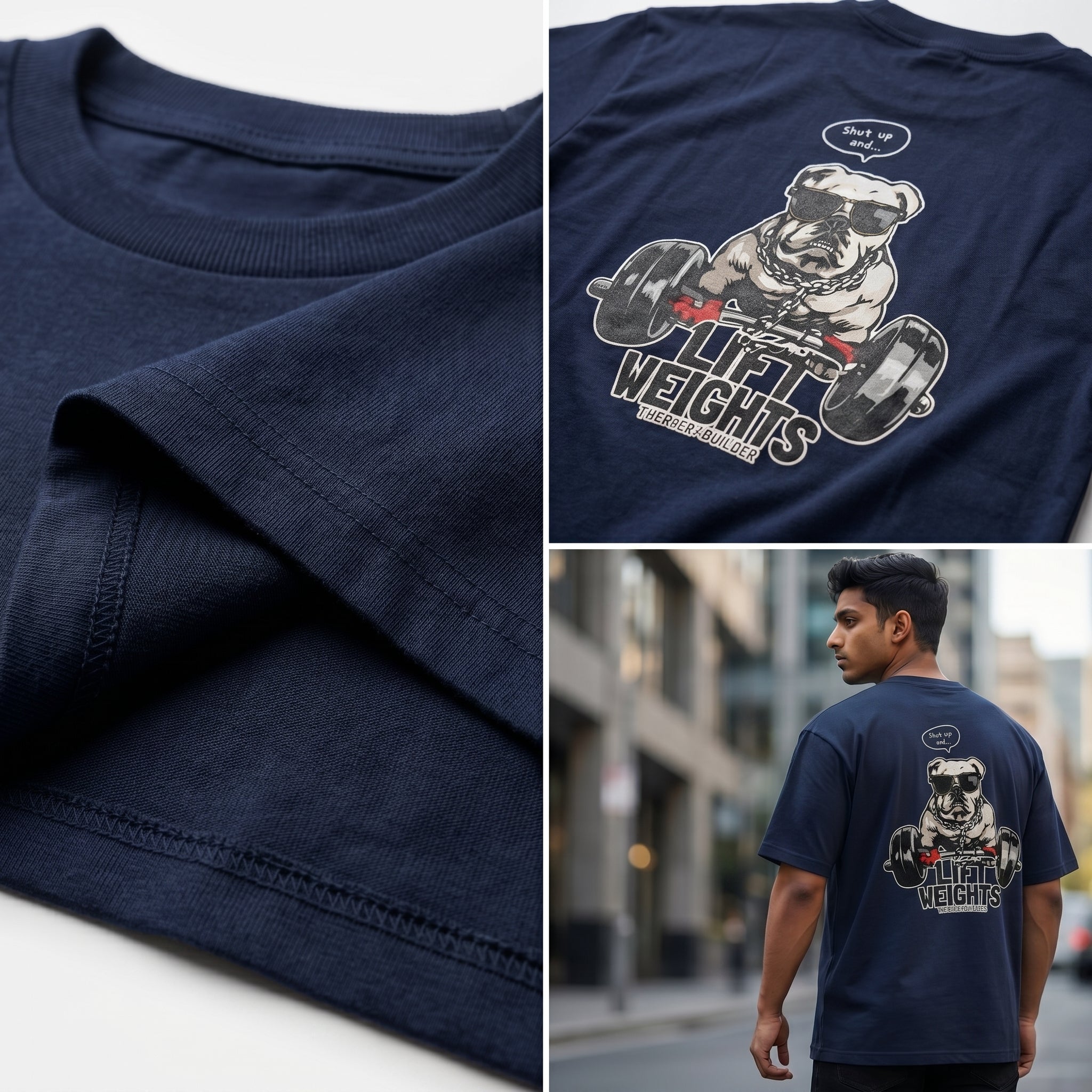 StashBuddy Lift Weights Bulldog Graphic T-Shirt | Unisex Gym & Streetwear Tee