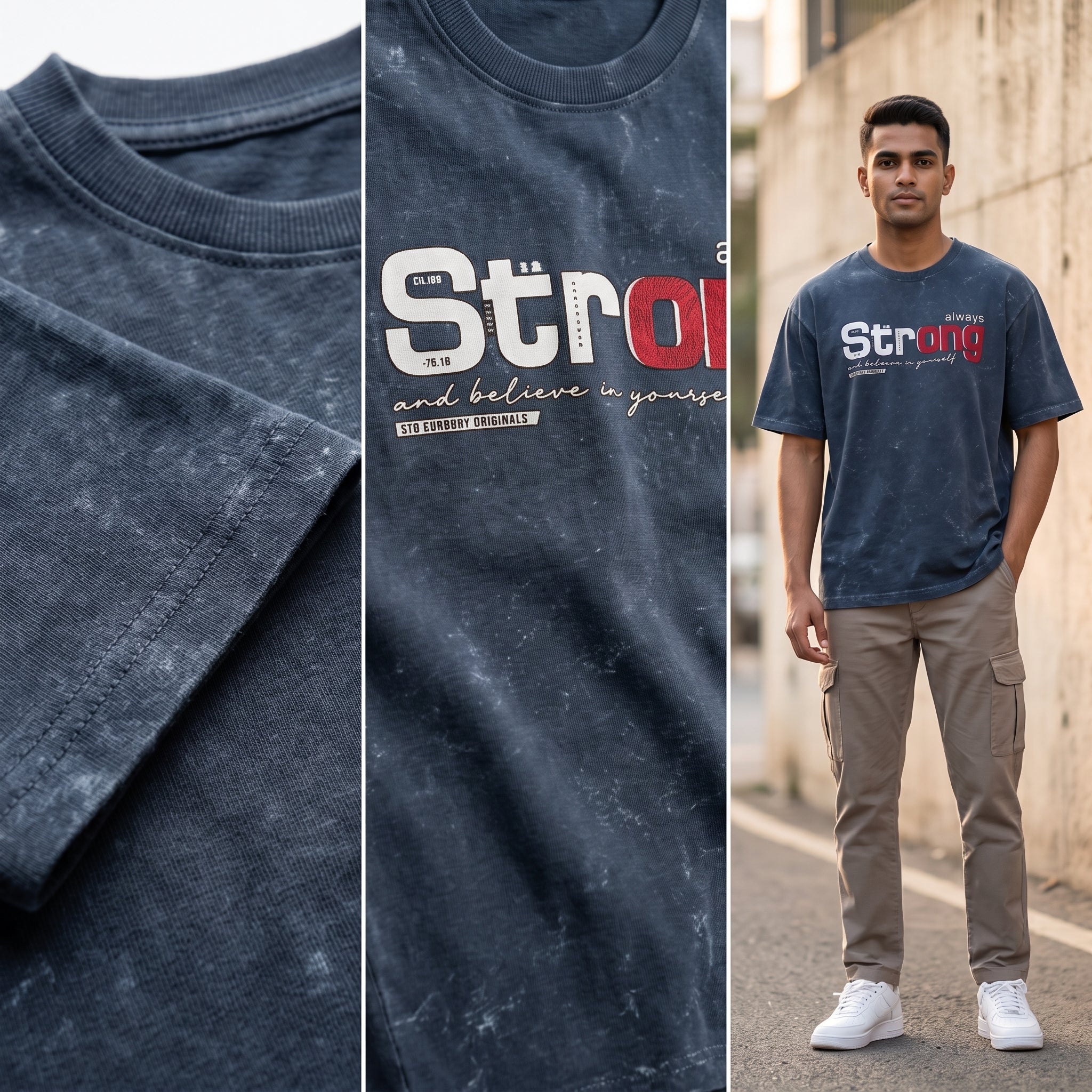 Strong Acid Wash Oversized Graphic T-Shirt for Men & Women