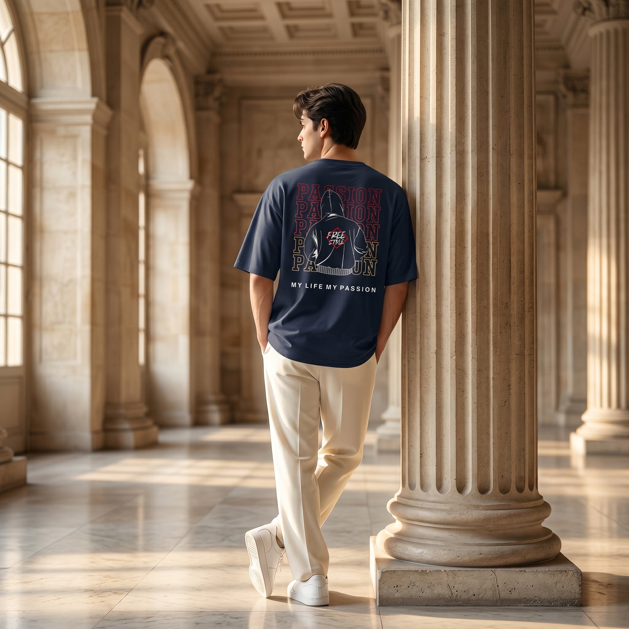Passion Graphic Oversized T-Shirt for Men & Women | Premium Cotton Back Print Tee