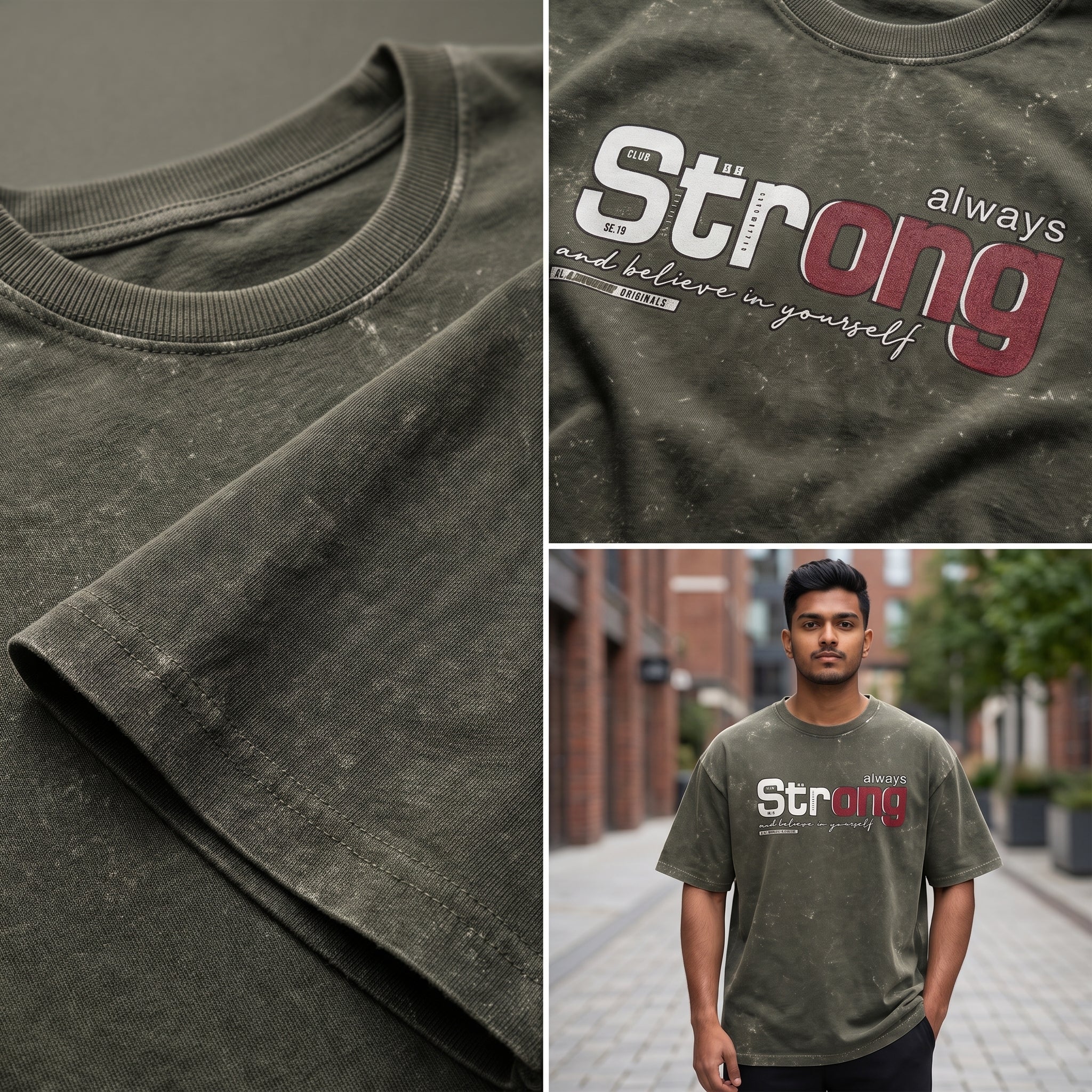 Strong Acid Wash Oversized Graphic T-Shirt for Men & Women