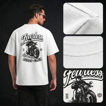 STASHBUDDY Fearless Buddy Club Graphic T-Shirt for Men & Women | Premium Cotton Printed T-Shirt