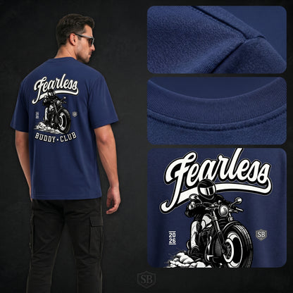STASHBUDDY Fearless Buddy Club Graphic T-Shirt for Men & Women | Premium Cotton Printed T-Shirt
