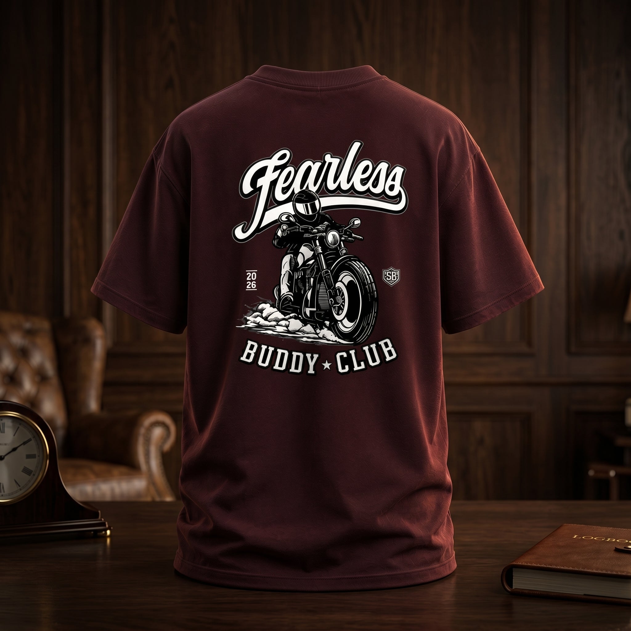 STASHBUDDY Fearless Buddy Club Graphic T-Shirt for Men & Women | Premium Cotton Printed T-Shirt