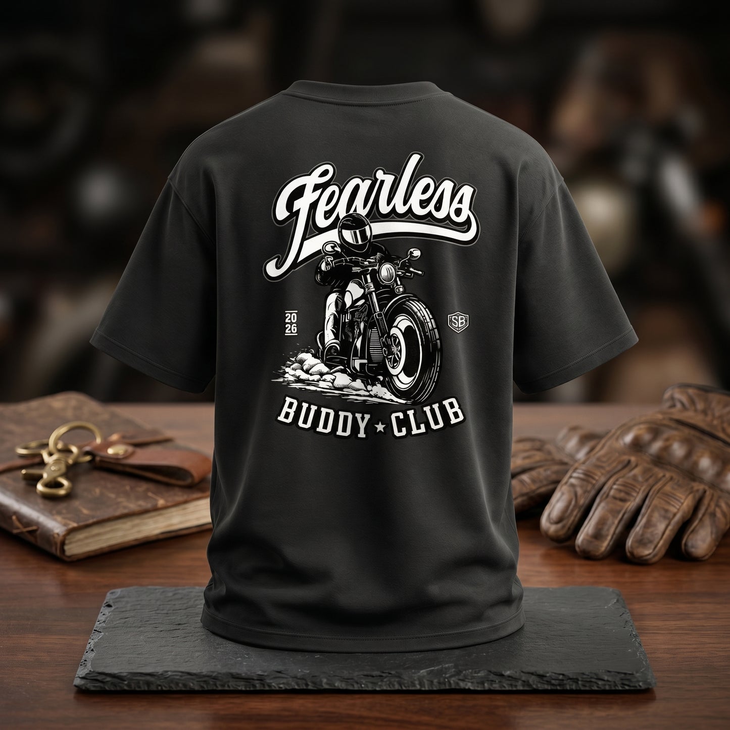 STASHBUDDY Fearless Buddy Club Oversized Graphic T-Shirt for Men & Women | Premium Cotton Streetwear Tee