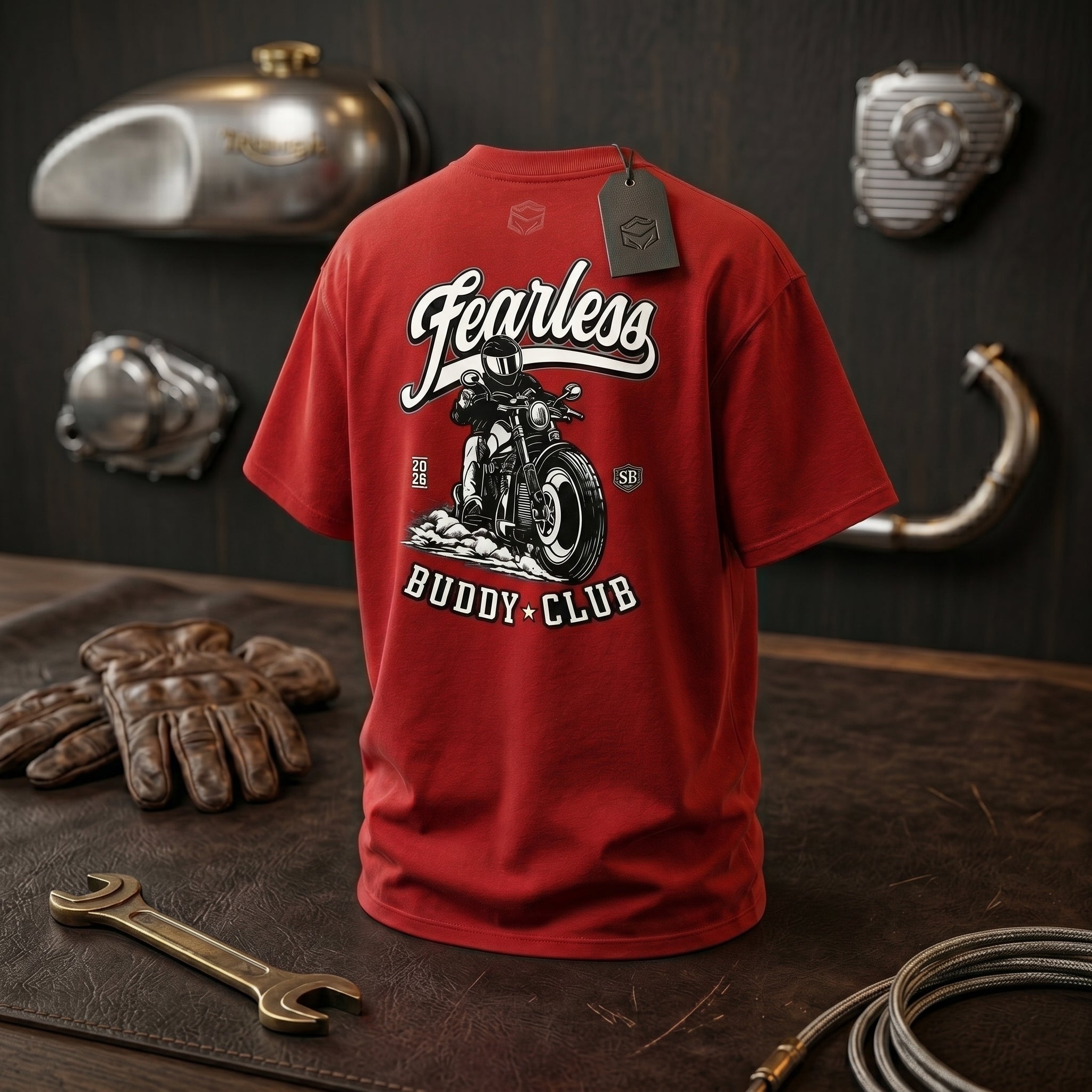 STASHBUDDY Fearless Buddy Club Graphic T-Shirt for Men & Women | Premium Cotton Printed T-Shirt