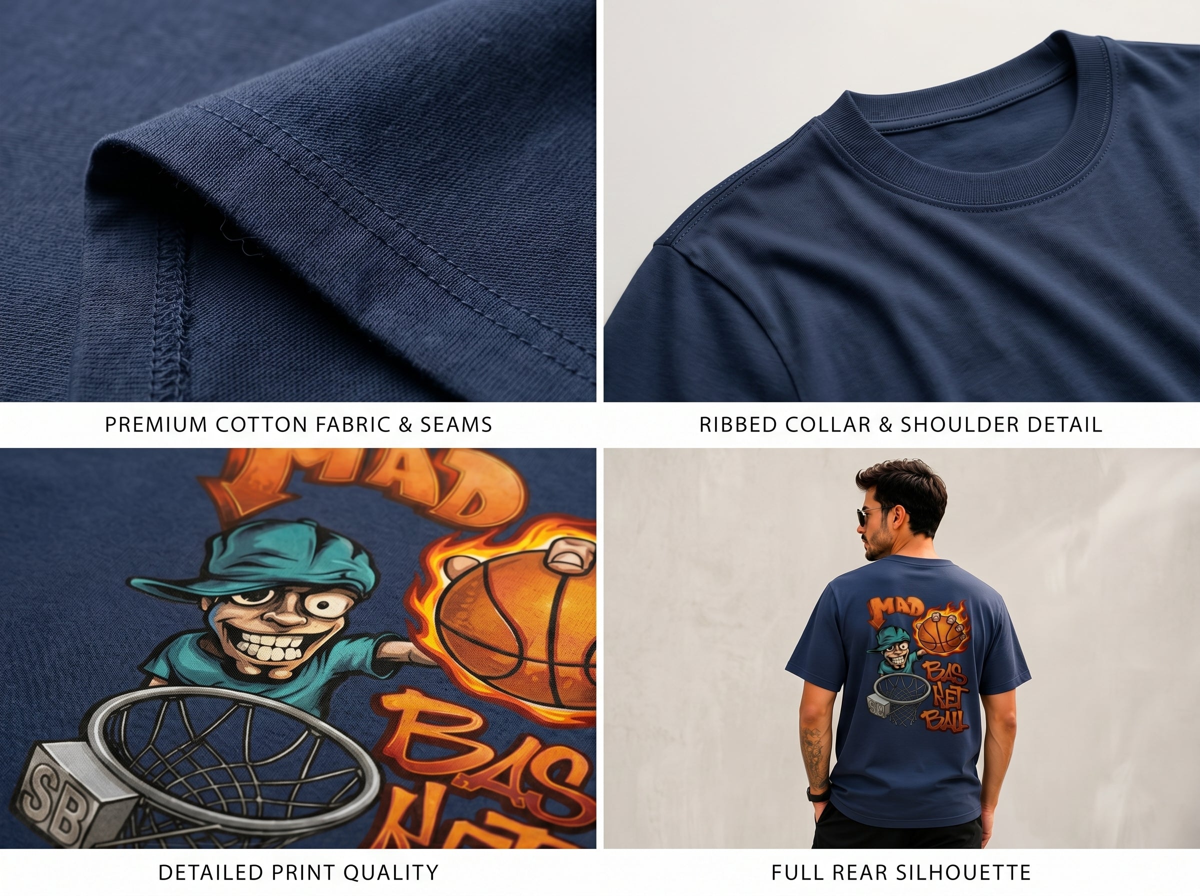 Basketball Oversized T-Shirt for Men & Women | Unisex Graphic Streetwear Tee