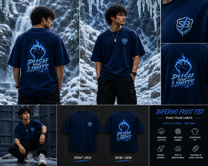 STASHBUDDY Inferno Frost Fist Oversized T-Shirt