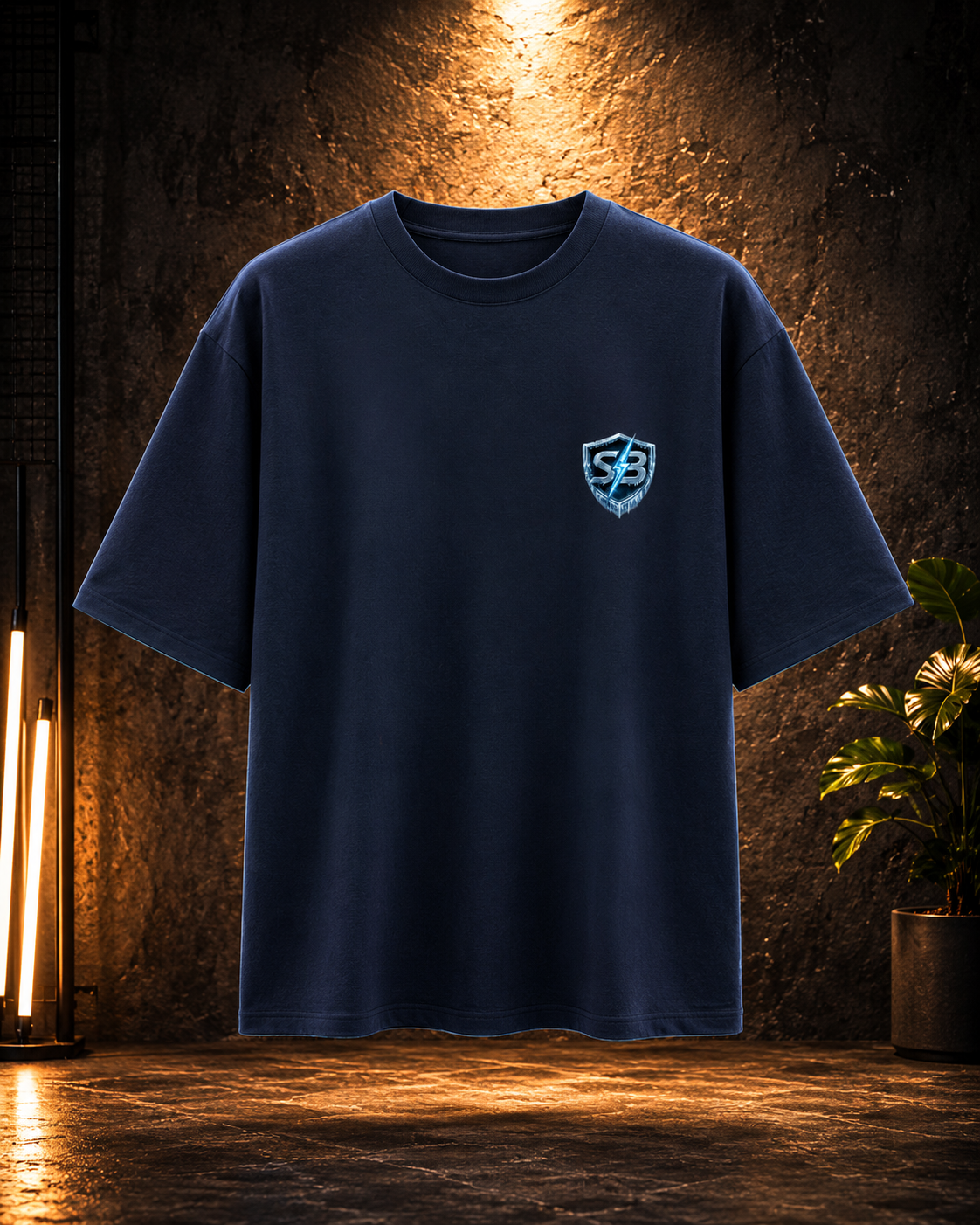 STASHBUDDY Push Your Limits Oversized T-Shirt – Navy Blue