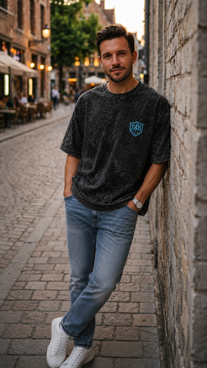 STASHBUDDY Storm Shield Acid Wash Oversized T-Shirt⭐