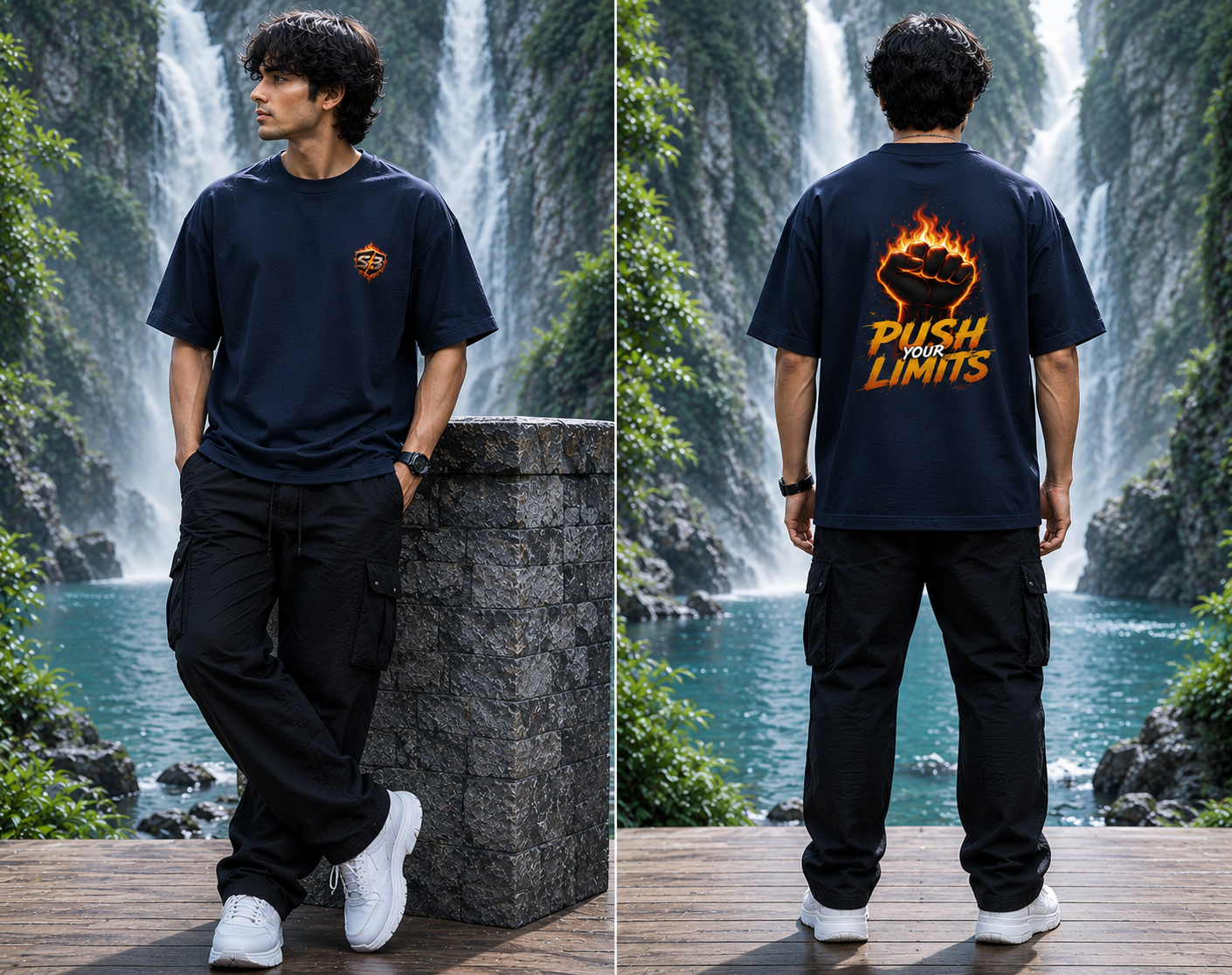 STASHBUDDY Push Your Limit Oversized T-Shirt