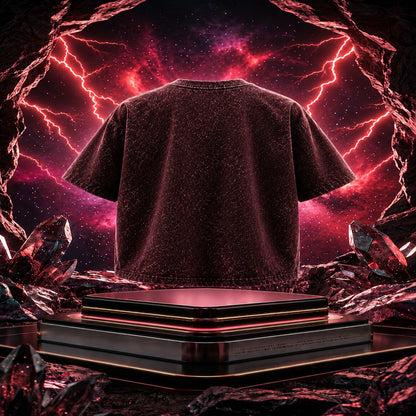 STASHBUDDY Ember Shield Acid Wash Oversized T-Shirt⭐