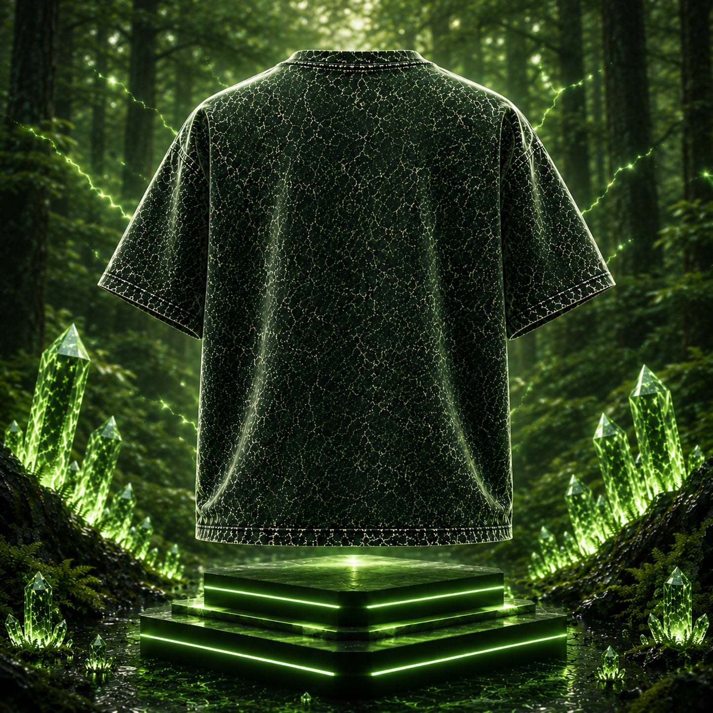 STASHBUDDY Forest Shield Oversized Acid Wash T-Shirt ⭐