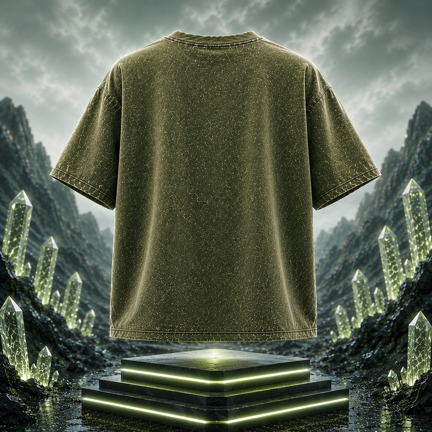 STASHBUDDY Sage Shield Acid Wash Oversized T-Shirt ⭐