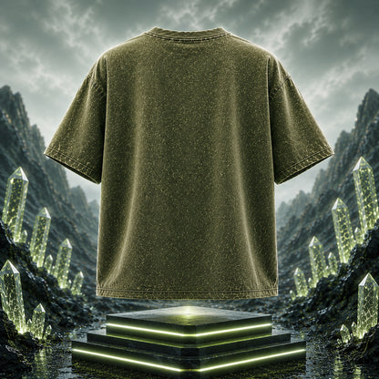 STASHBUDDY Sage Shield Acid Wash Oversized T-Shirt ⭐