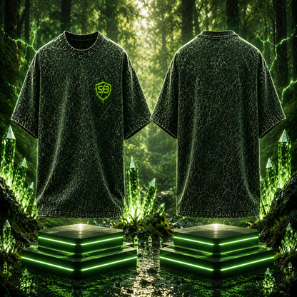 STASHBUDDY Forest Shield Oversized Acid Wash T-Shirt ⭐